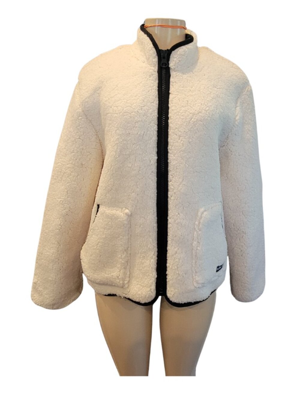 NWT HURLEY Ivory Sherpa Fleece Zip Jacket